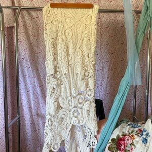 Zara Cream Crochet Maxi Skirt